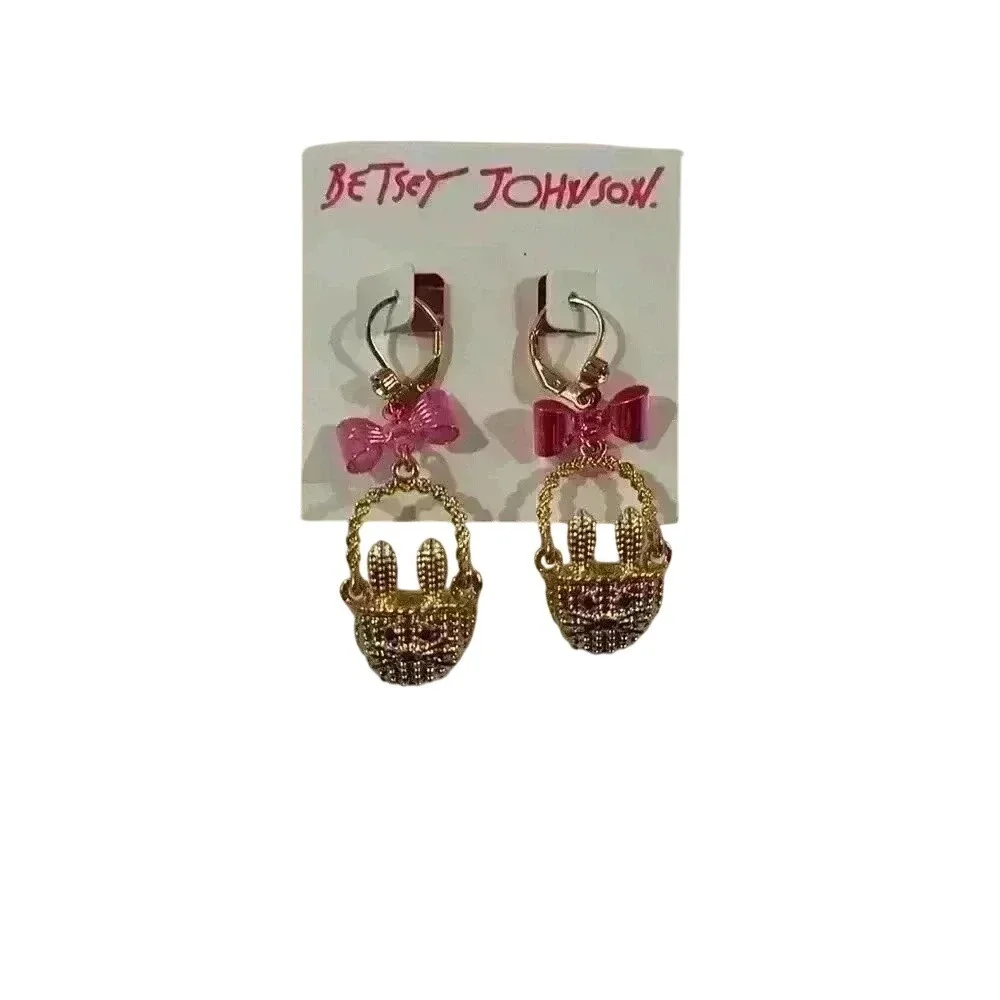 betsey Johnson Easter basket earrings